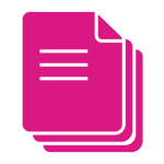 Pink resource files icon with multiple documents